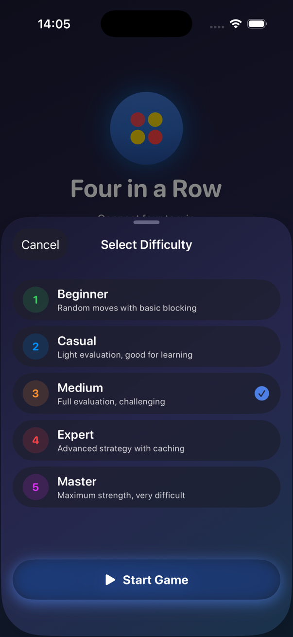 Zorluk seçim ekranı